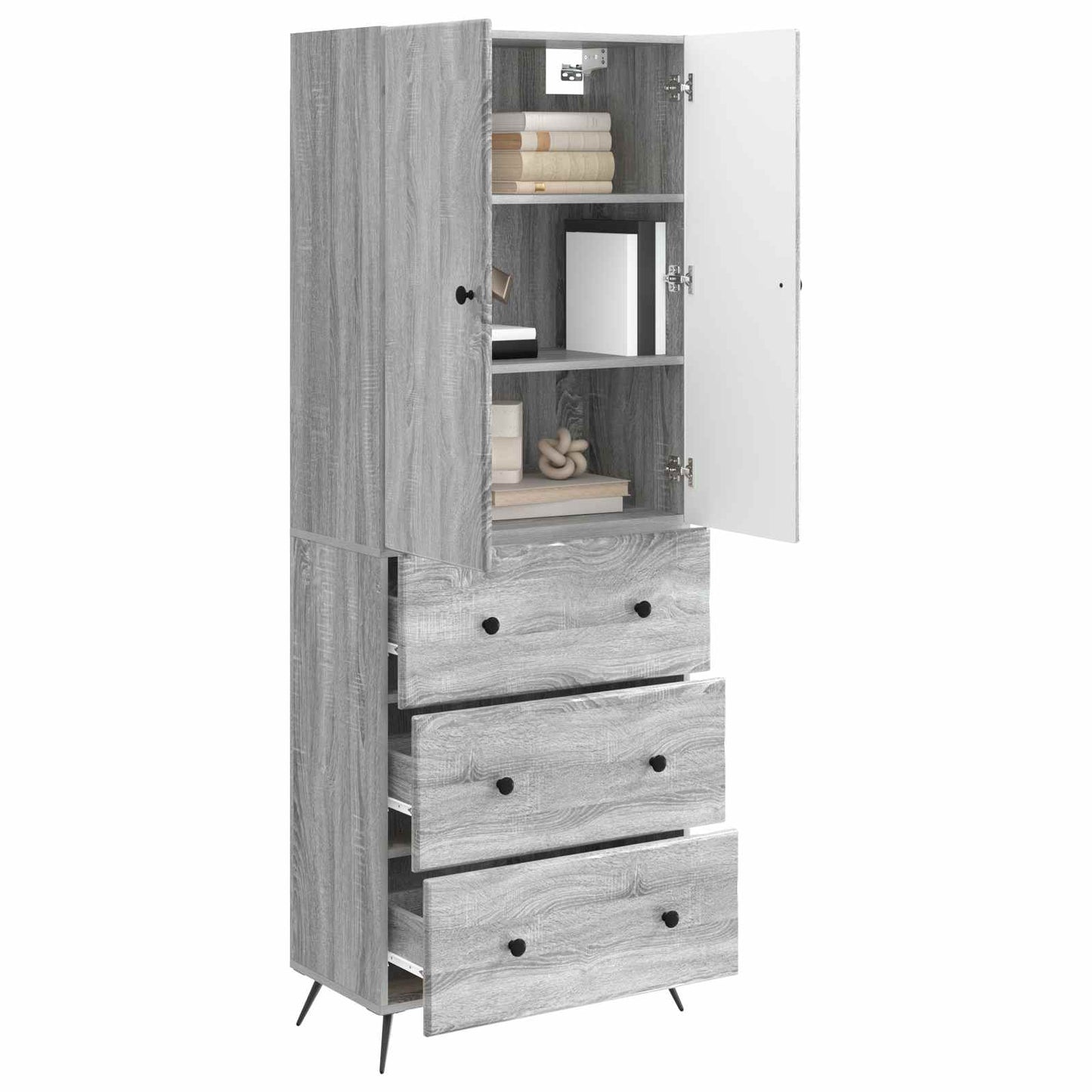 Set di armadi 2 pcs Sonoma grigio 66 x 34,5 x 90 cm | homemem39
