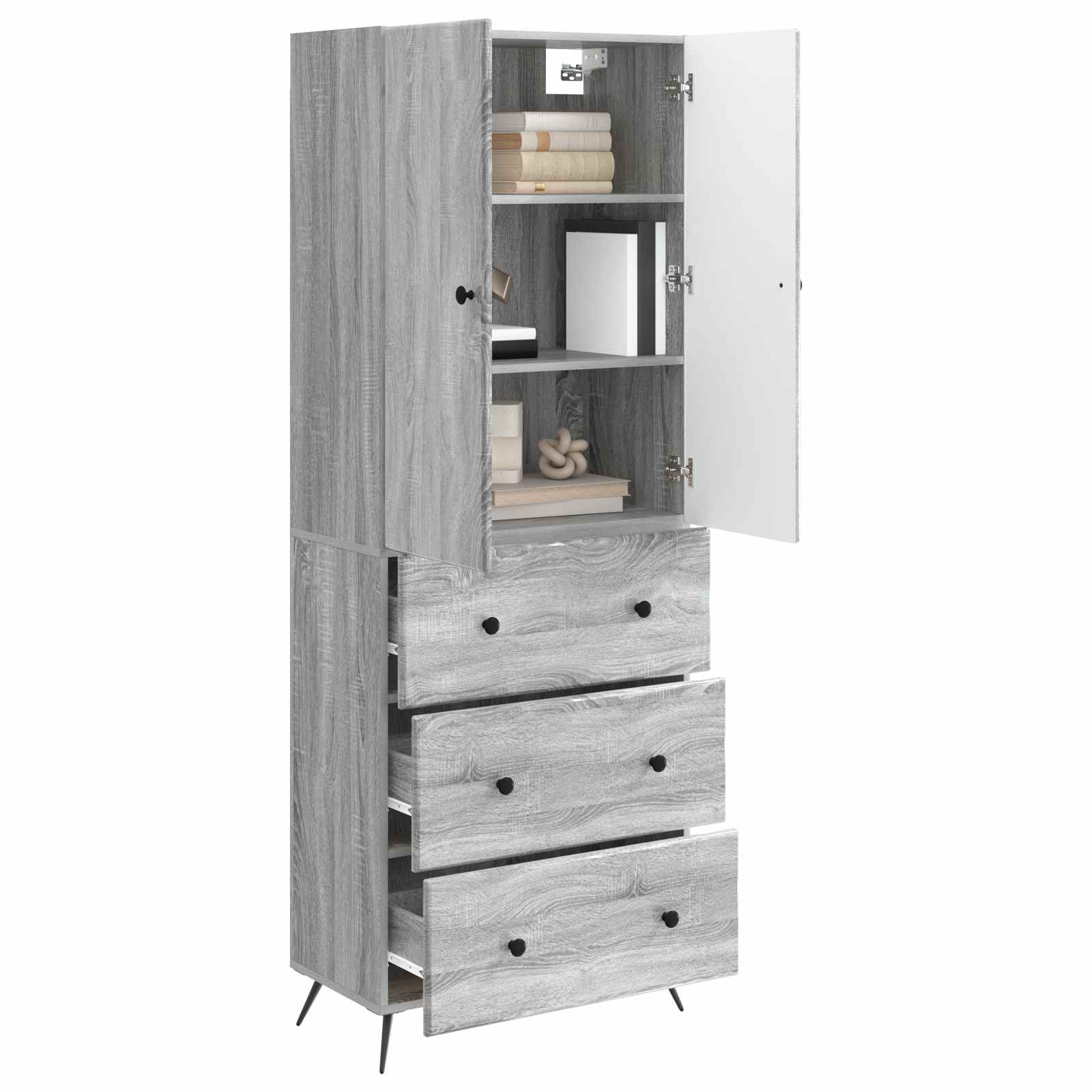 Set di armadi 2 pcs Sonoma grigio 66 x 34,5 x 90 cm | homemem39