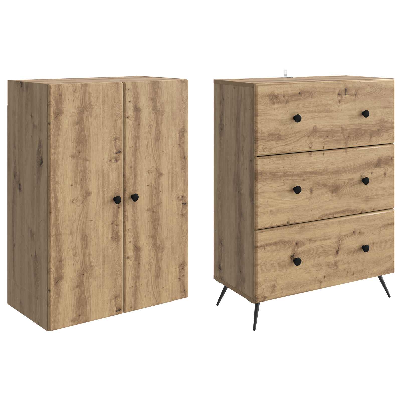 Set di armadi 2 pcs Rovere Artigianale 66 x 34,5 x 90 cm | homemem39