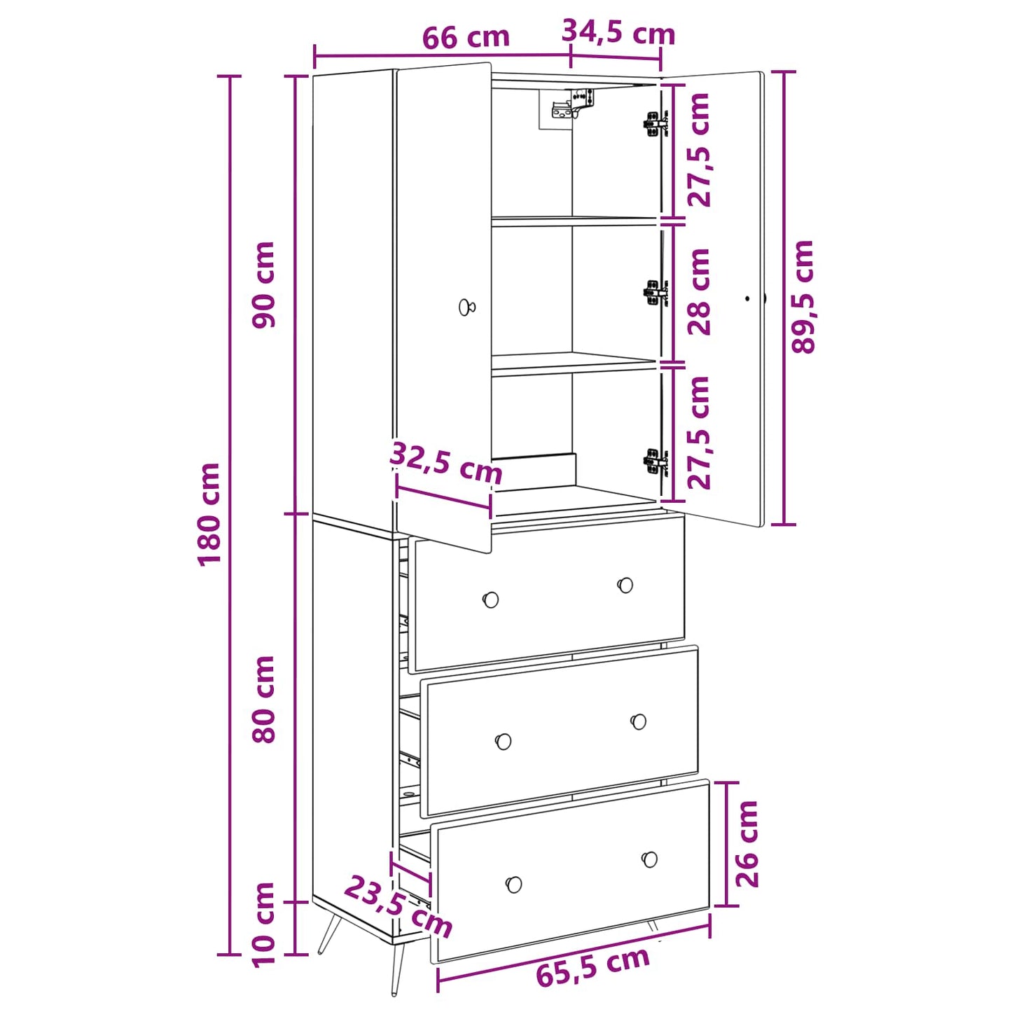 Set di armadi 2 pcs Rovere Artigianale 66 x 34,5 x 90 cm | homemem39