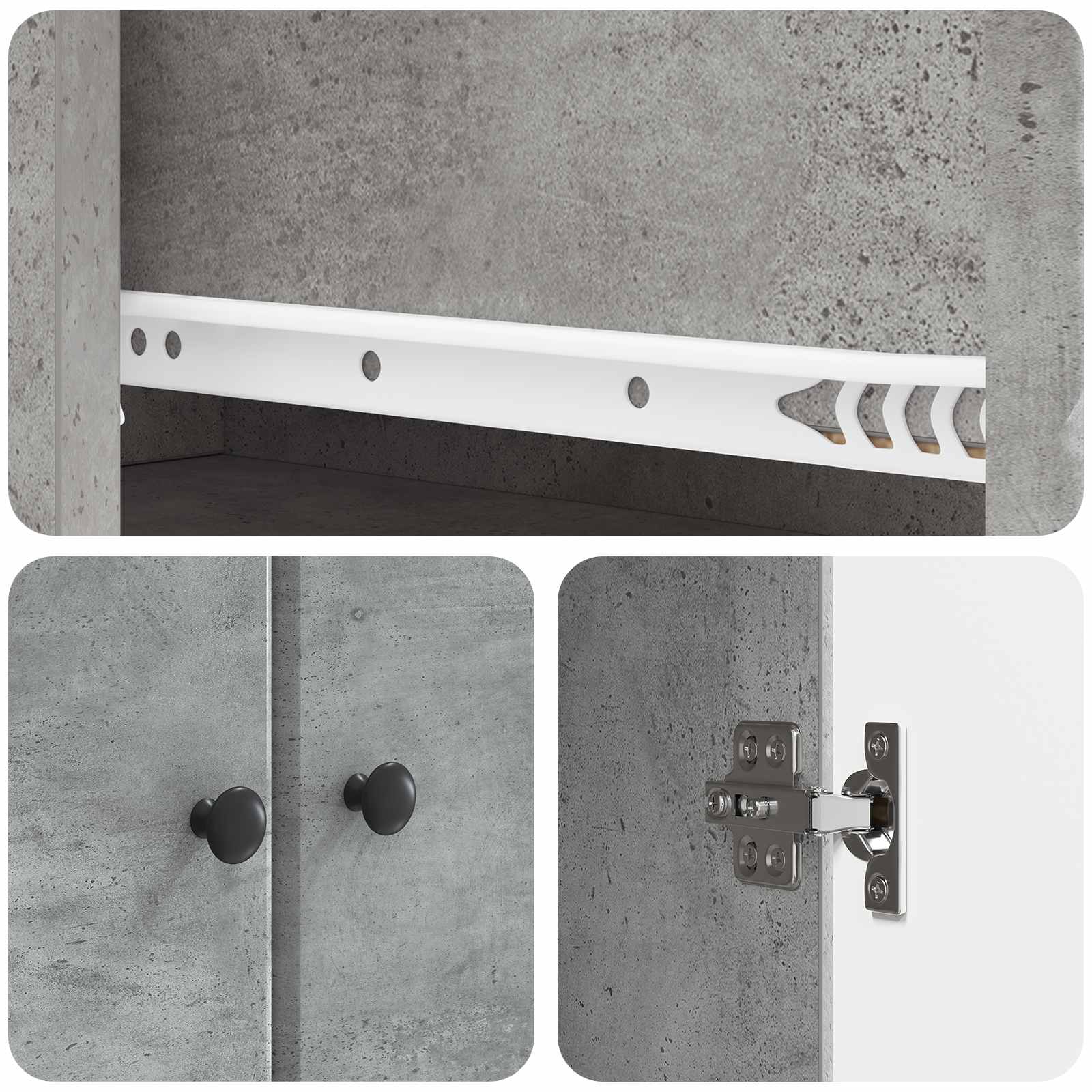 Set di armadi 2 pcs Grigio Cemento 34,5 x 34,5 x 90 cm | homemem39