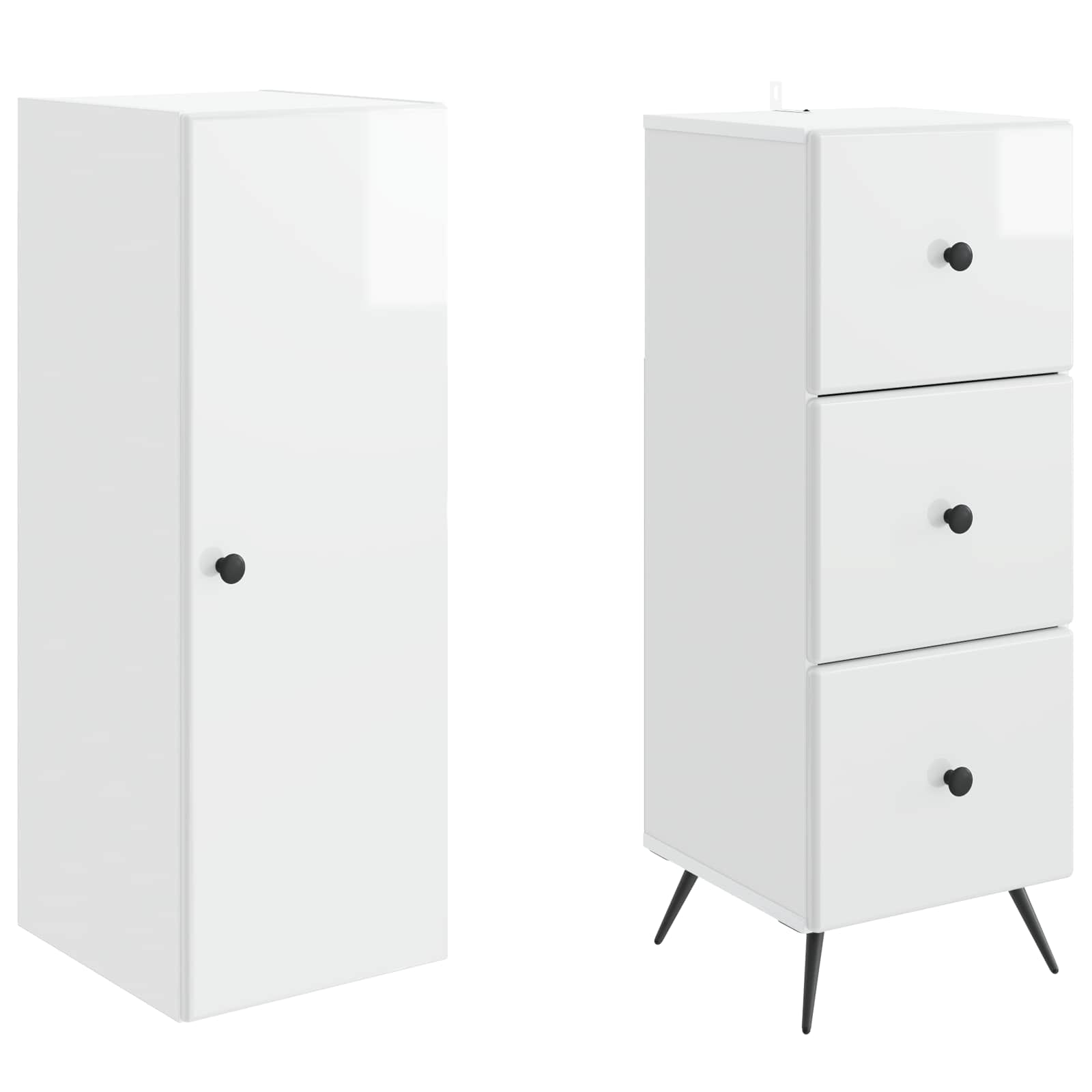 Set di armadi 2 pcs Bianco Lucido 34,5 x 34,5 x 90 cm | homemem39
