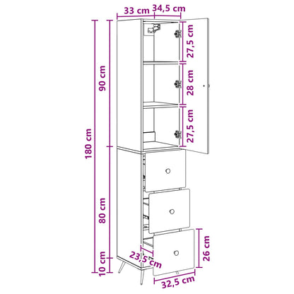 Set di armadi 2 pcs Legno antico 34,5 x 34,5 x 90 cm | homemem39