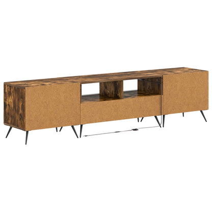 Mobile TV LED a 5 pezzi Rovere Fumo Legno ingegnerizzato