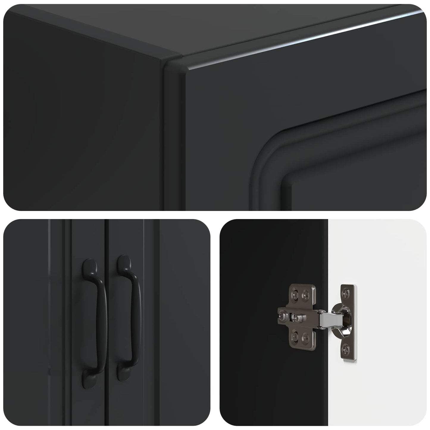 Set di armadi 2 pcs Nero 66 x 34,5 x 87 cm Legno ingegnerizzato | homemem39