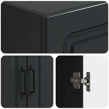 Set di armadi 2 pcs Nero 66 x 34,5 x 87 cm Legno ingegnerizzato | homemem39
