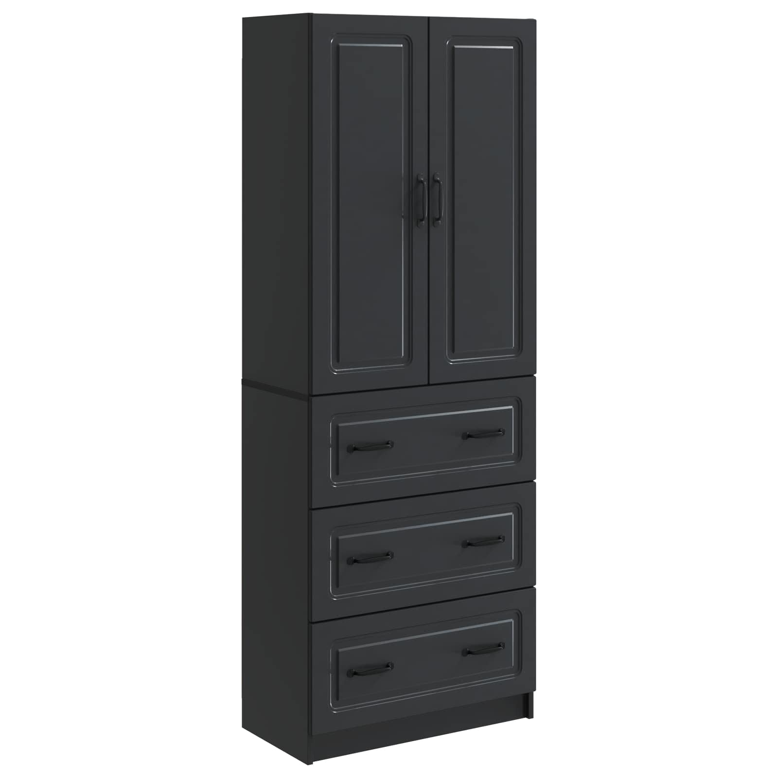 Set di armadi 2 pcs Nero 66 x 34,5 x 87 cm Legno ingegnerizzato | homemem39