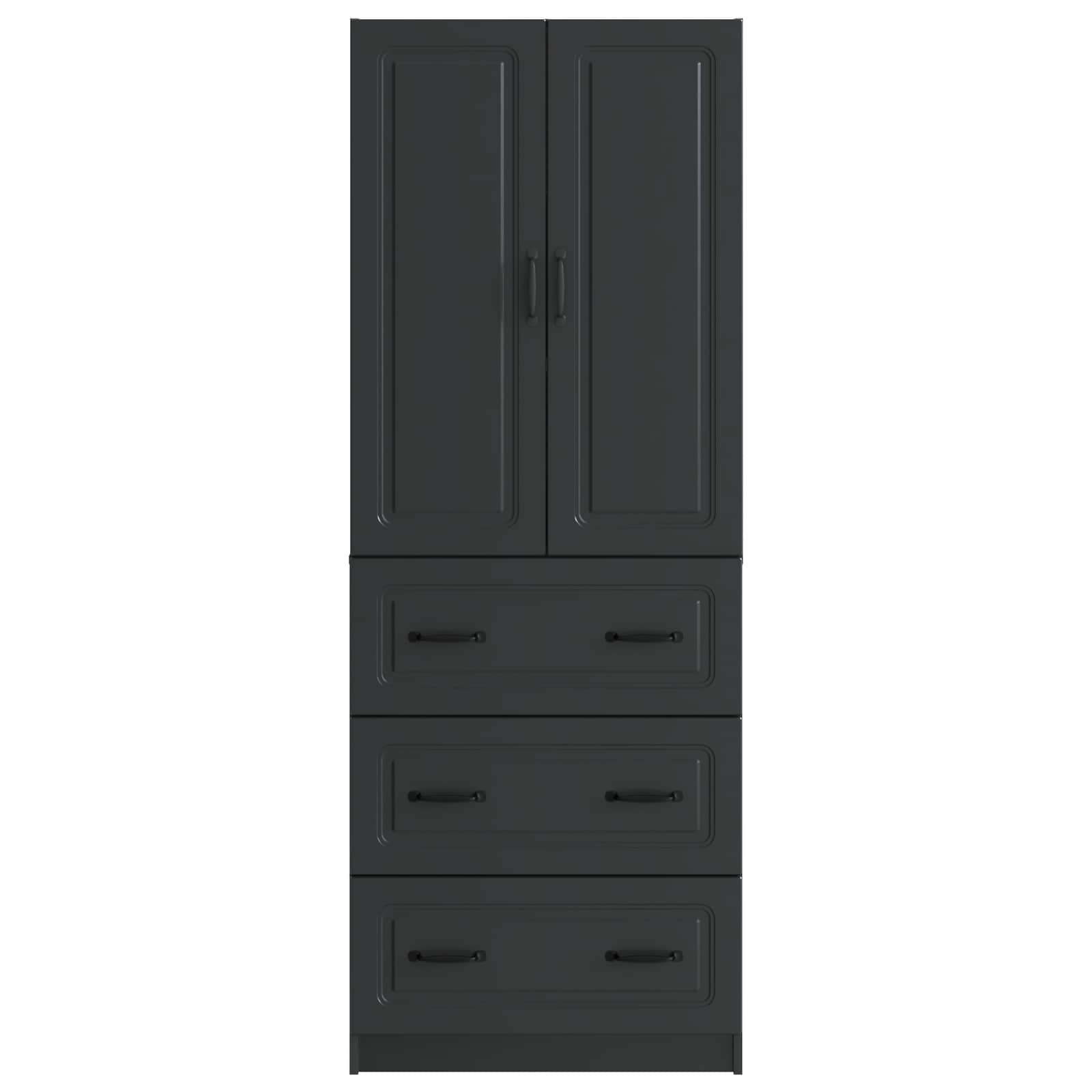 Set di armadi 2 pcs Nero 66 x 34,5 x 87 cm Legno ingegnerizzato | homemem39