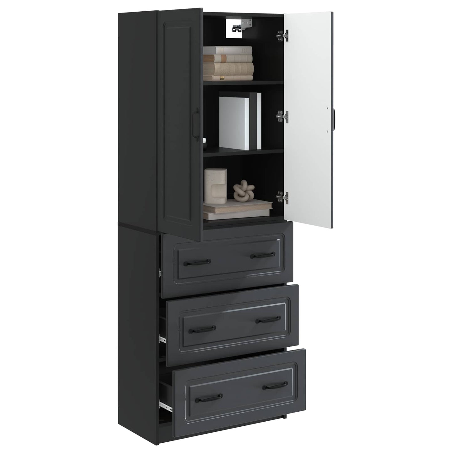 Set di armadi 2 pcs Nero 66 x 34,5 x 87 cm Legno ingegnerizzato | homemem39