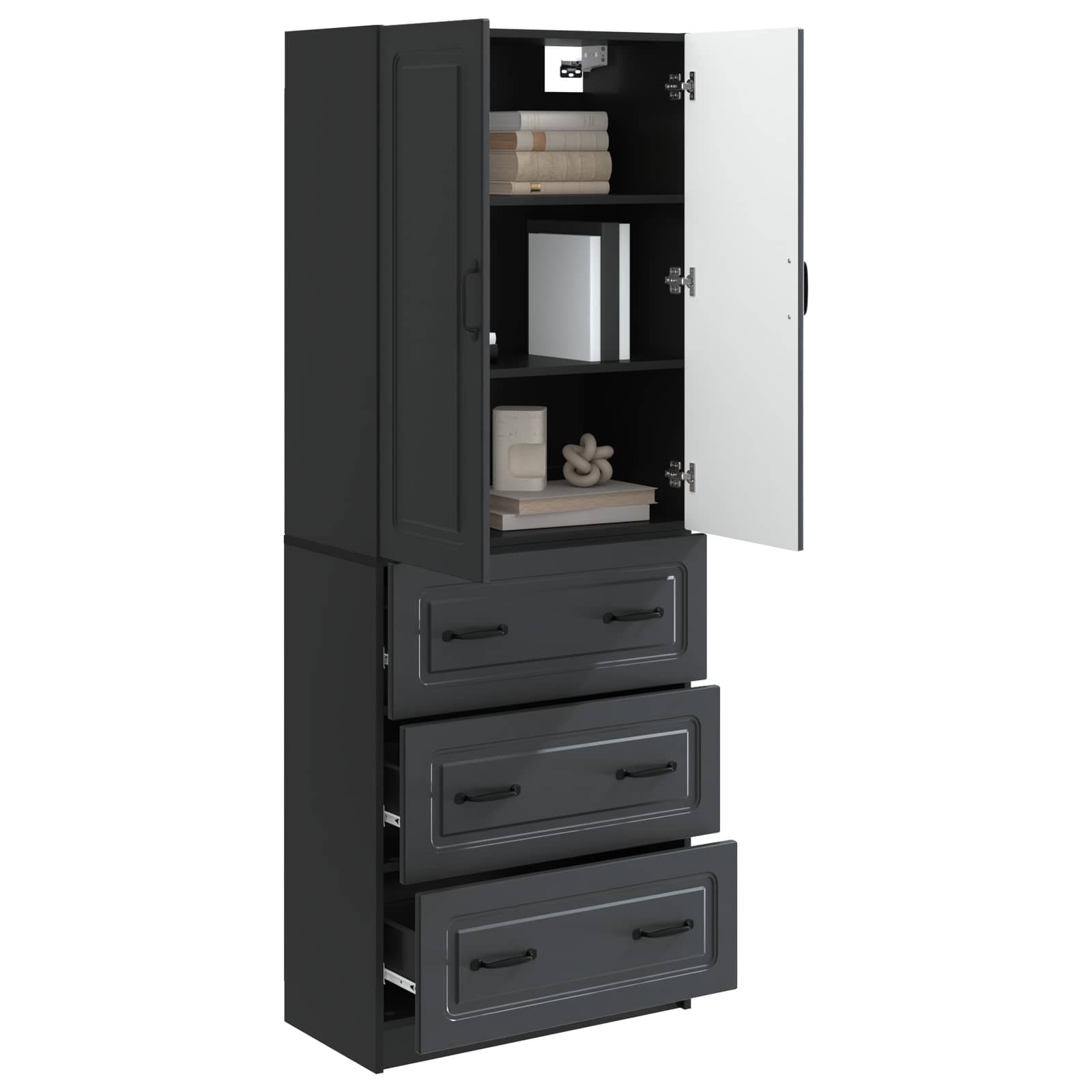 Set di armadi 2 pcs Nero 66 x 34,5 x 87 cm Legno ingegnerizzato | homemem39