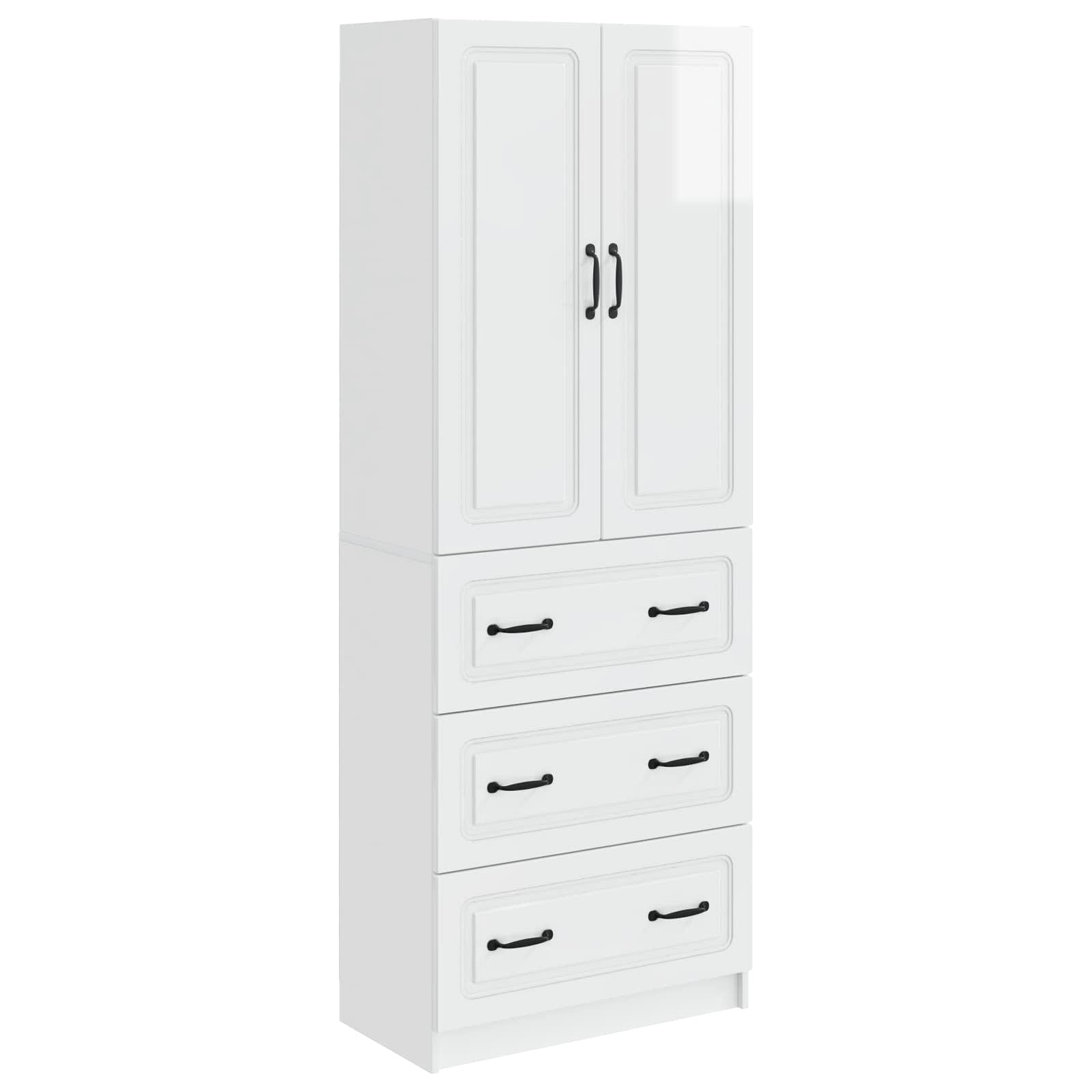 Set di armadi 2 pcs Bianco Lucido 66 x 34,5 x 87 cm | homemem39