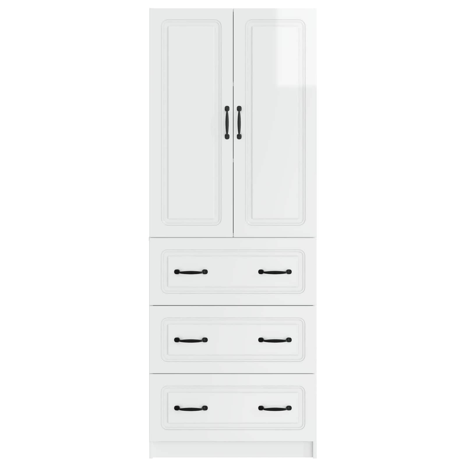 Set di armadi 2 pcs Bianco Lucido 66 x 34,5 x 87 cm | homemem39
