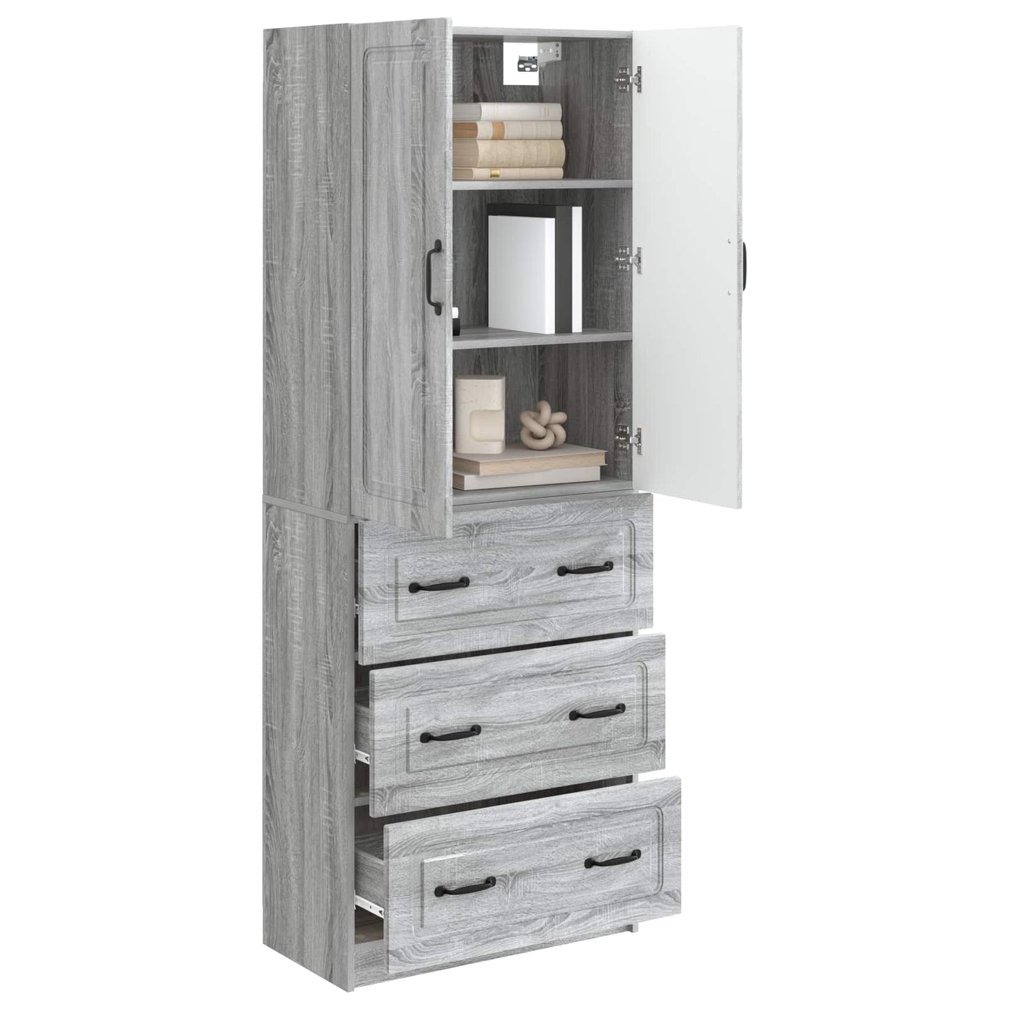 Set di armadi 2 pcs Sonoma grigio 66 x 34,5 x 87 cm | homemem39