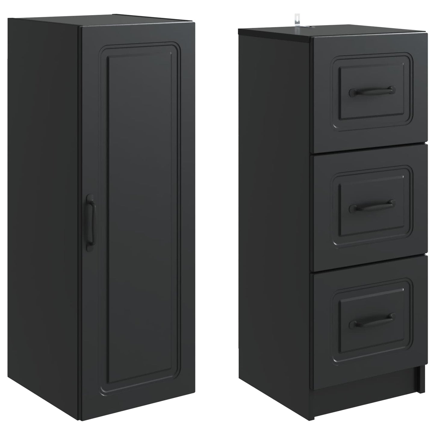 Set di armadi 2 pcs Nero 33 x 34,5 x 87 cm Legno ingegnerizzato | homemem39