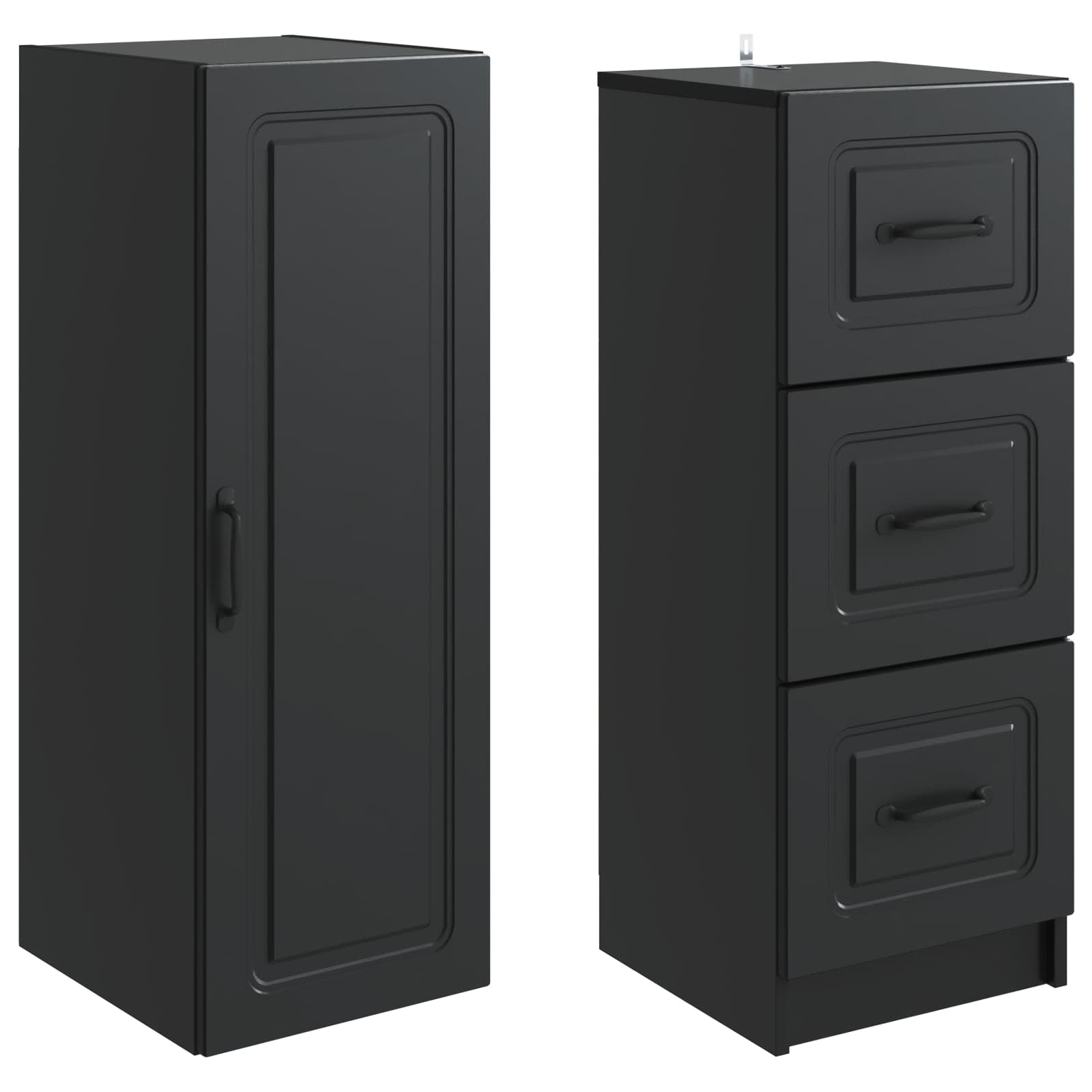 Set di armadi 2 pcs Nero 33 x 34,5 x 87 cm Legno ingegnerizzato | homemem39