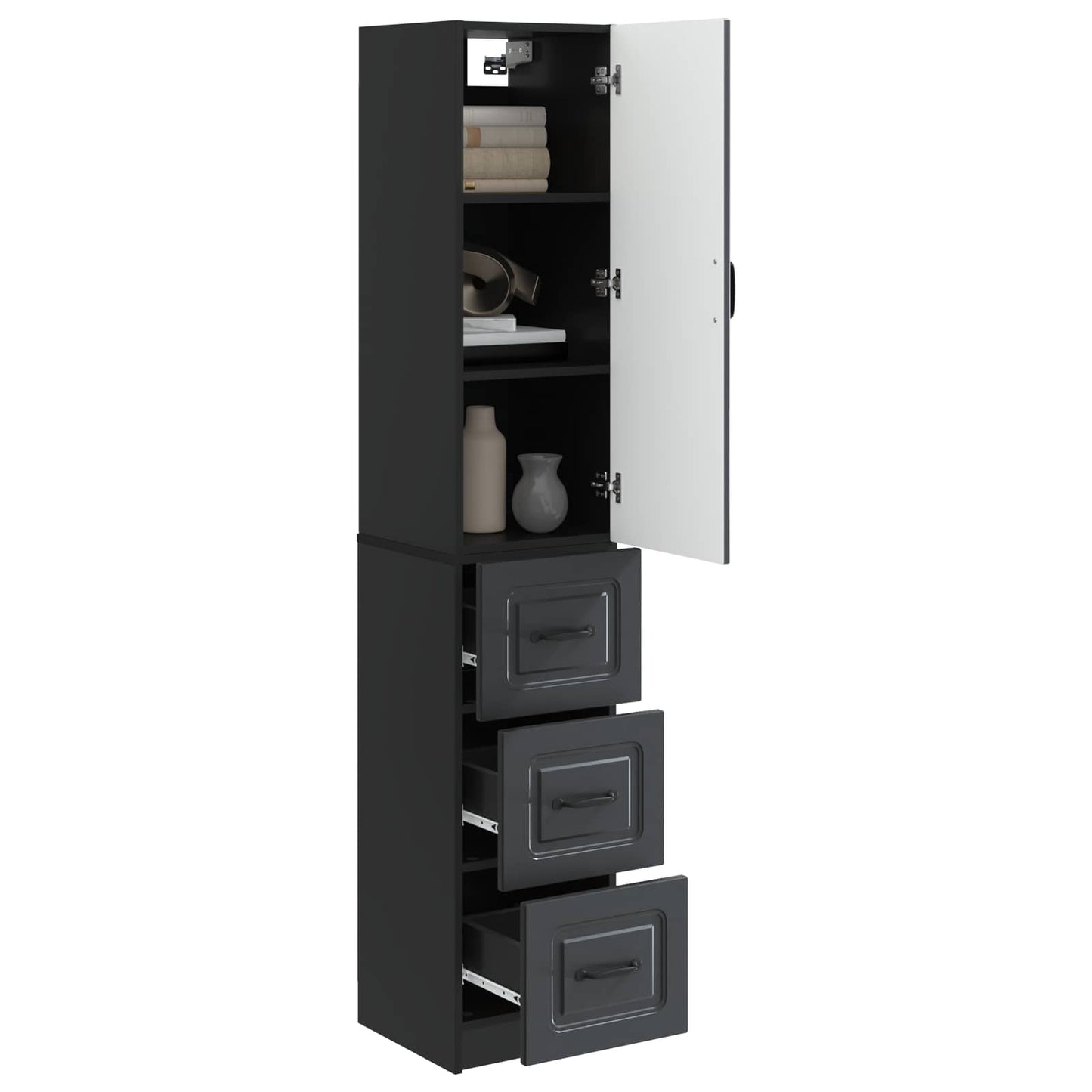 Set di armadi 2 pcs Nero 33 x 34,5 x 87 cm Legno ingegnerizzato | homemem39