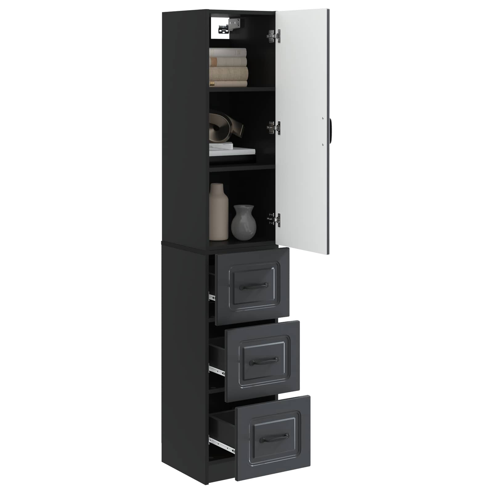 Set di armadi 2 pcs Nero 33 x 34,5 x 87 cm Legno ingegnerizzato | homemem39