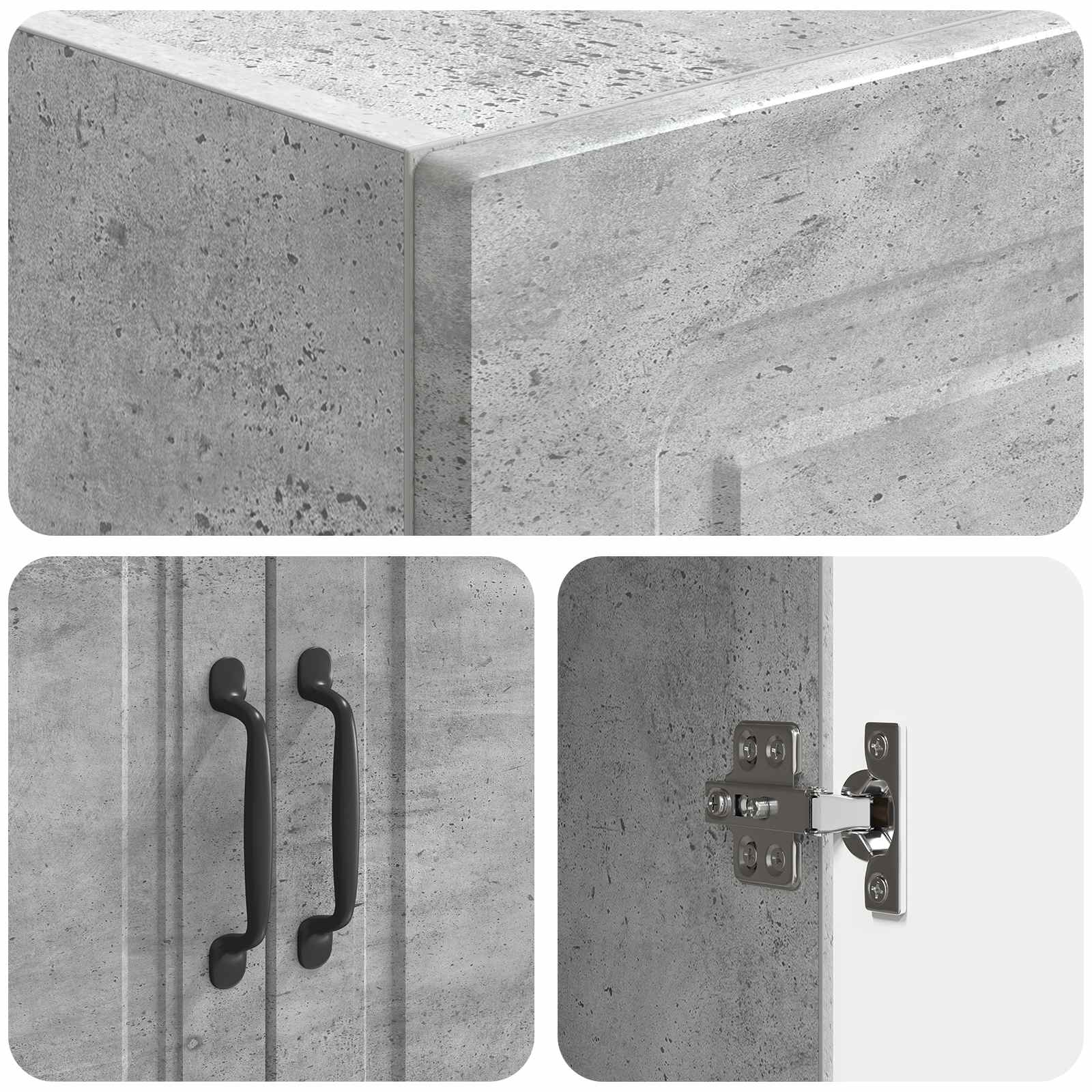 Set di armadi 2 pcs Grigio Cemento 33 x 34,5 x 87 cm | homemem39