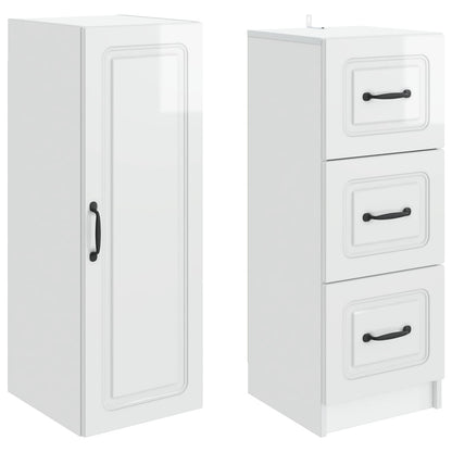 Set di armadi 2 pcs Bianco Lucido 33 x 34,5 x 87 cm | homemem39