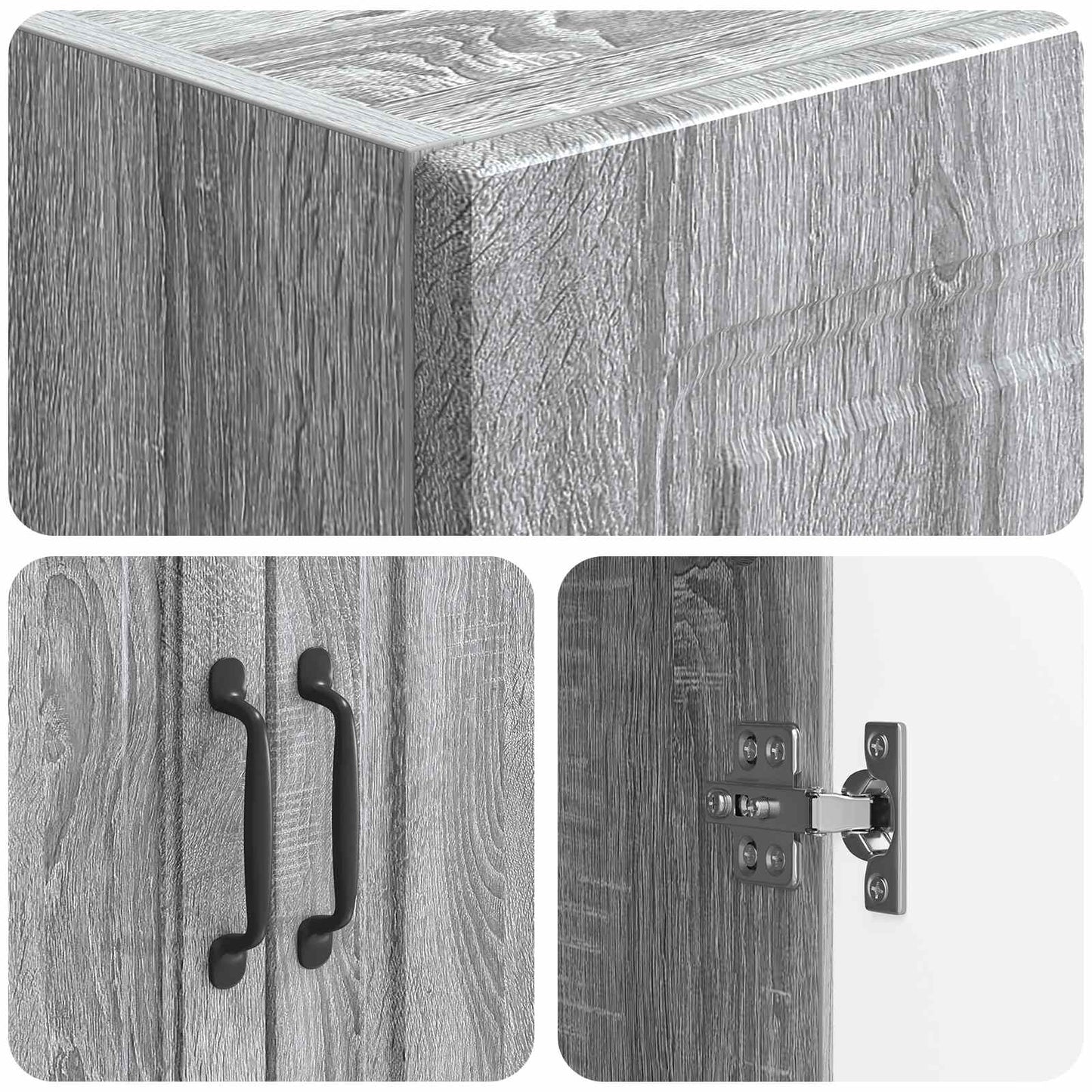 Set di armadi 2 pcs Sonoma grigio 33 x 34,5 x 87 cm | homemem39