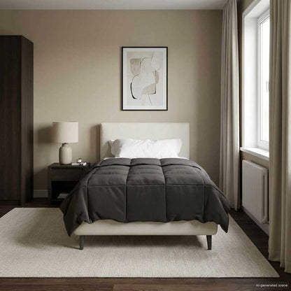 Duvet Estivo Trapuntato Antracite 140 x 200 cm Microfibra | homemem39