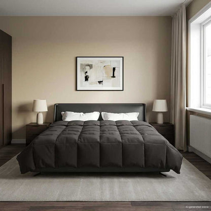 Duvet Estivo Trapuntato Antracite 200 x 200 cm Microfibra
