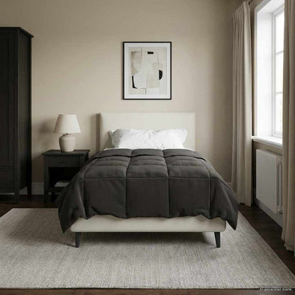 Duvet Estivo Trapuntato Antracite 135 x 220 cm Microfibra | homemem39