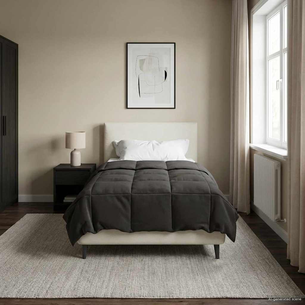 Duvet Estivo Trapuntato Antracite 140 x 220 cm Microfibra | homemem39
