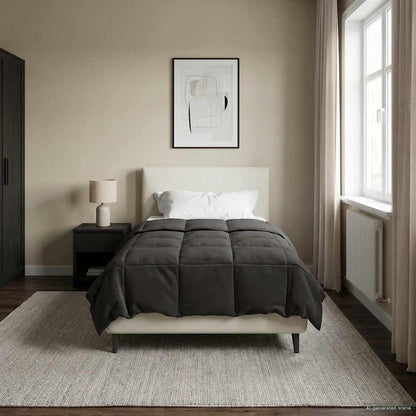 Duvet Estivo Trapuntato Antracite 140 x 220 cm Microfibra | homemem39