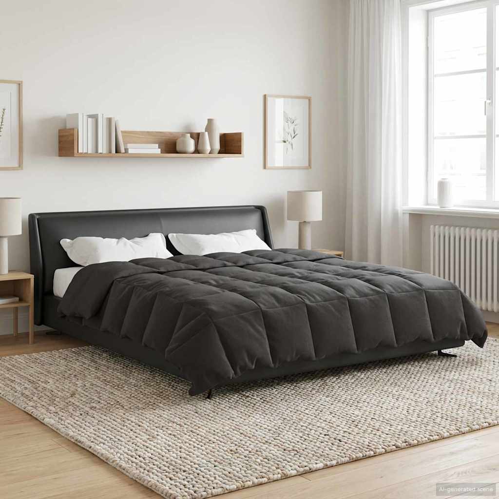 Duvet Estivo Trapuntato Antracite 220 x 240 cm Microfibra | homemem39