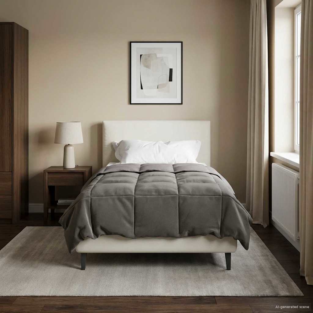 Duvet Estivo Trapuntato Grigio chiaro 135 x 200 cm Microfibra | homemem39