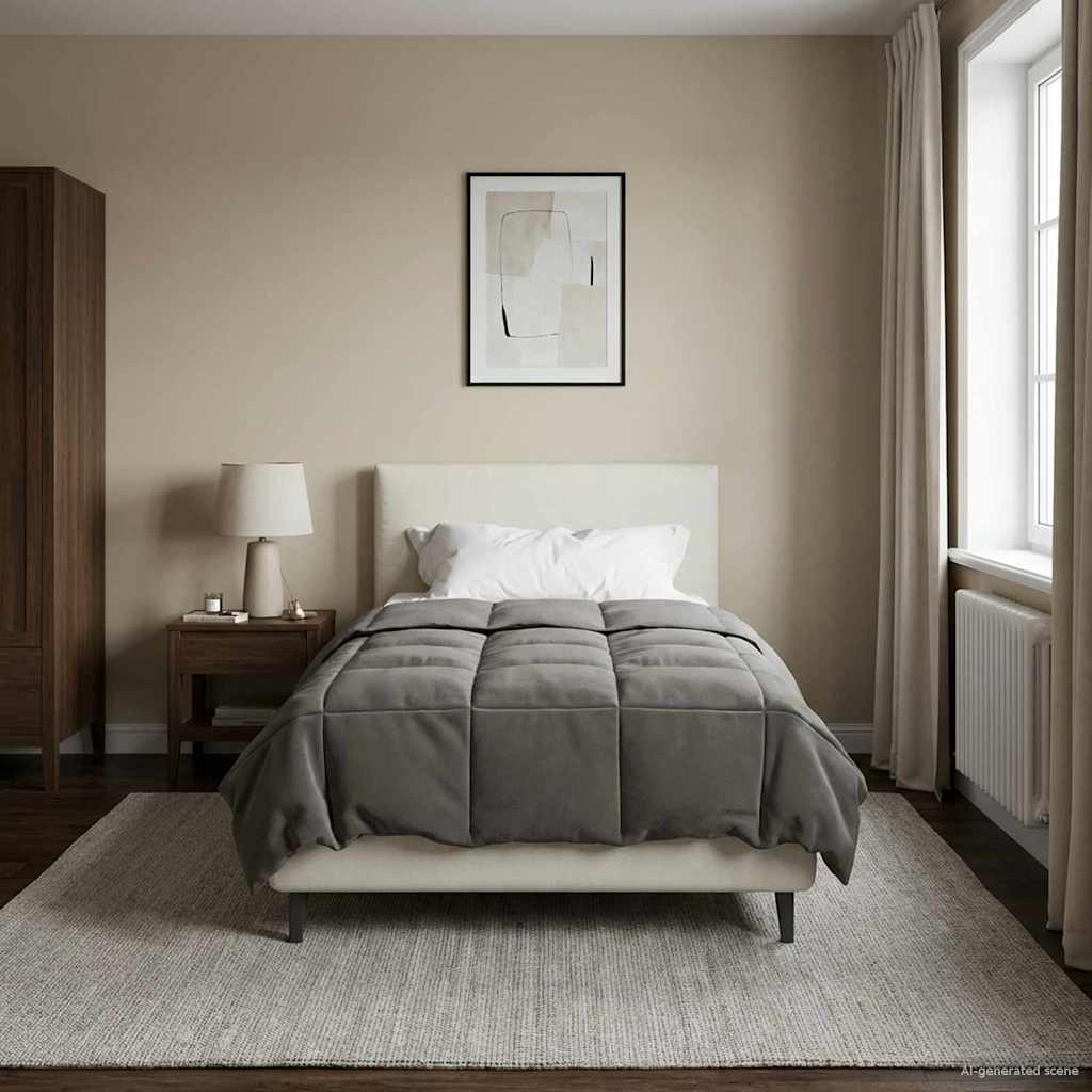 Duvet Estivo Trapuntato Grigio chiaro 135 x 220 cm Microfibra | homemem39
