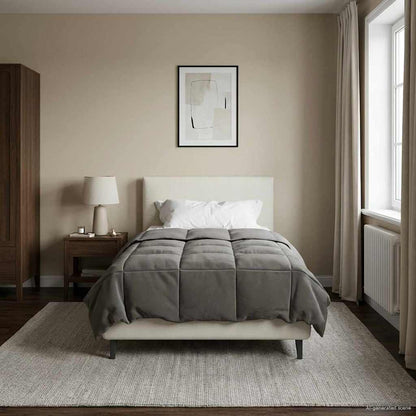 Duvet Estivo Trapuntato Grigio chiaro 135 x 220 cm Microfibra | homemem39