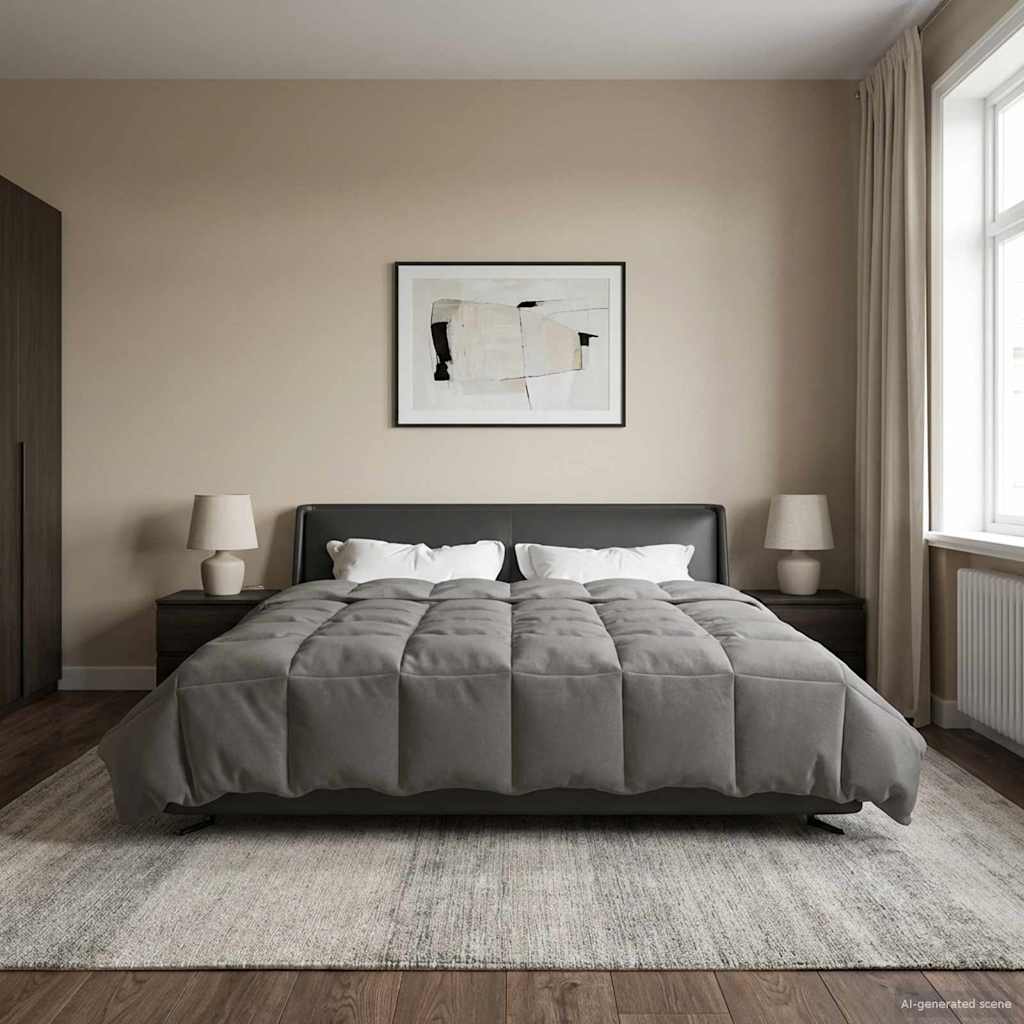 Duvet Estivo Trapuntato Grigio chiaro 220 x 260 cm Microfibra | homemem39
