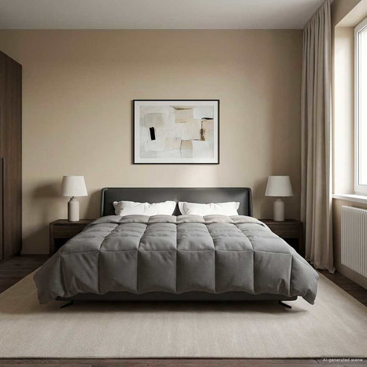 Piumino Letto Estivo 240 x 260 cm Estate Grigio Chiaro - homemem39