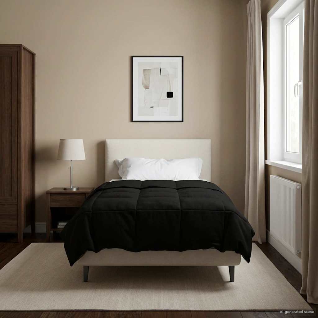 Duvet Estivo Trapuntato Nero 155 x 200 cm Microfibra | homemem39