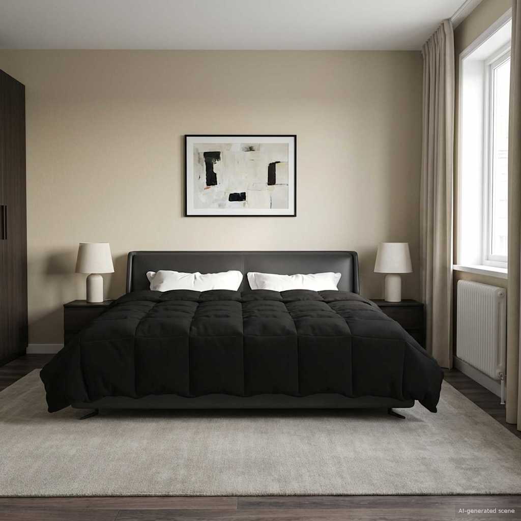 Duvet Estivo Trapuntato Nero 200 x 200 cm Microfibra | homemem39