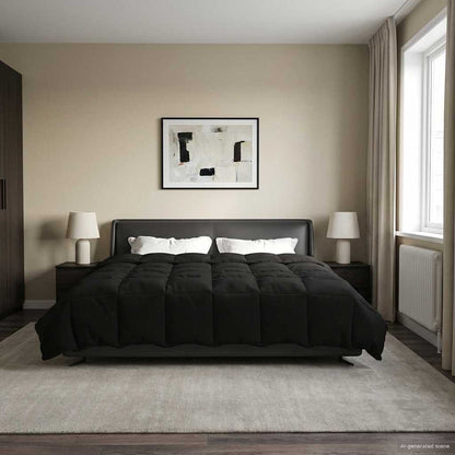 Duvet Estivo Trapuntato Nero 200 x 200 cm Microfibra | homemem39