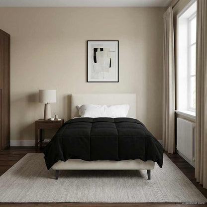 Duvet Estivo Trapuntato Nero 155 x 220 cm Microfibra | homemem39