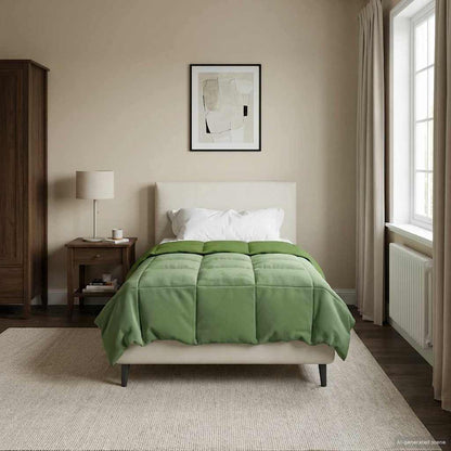 Duvet Estivo Trapuntato Verde 140 x 200 cm Microfibra | homemem39