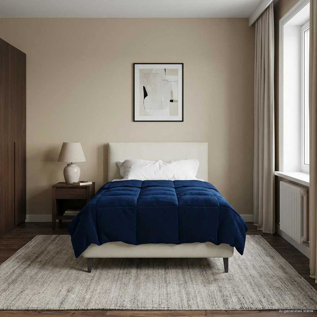 Duvet Estivo Trapuntato Blu Scuro 135 x 200 cm Microfibra | homemem39