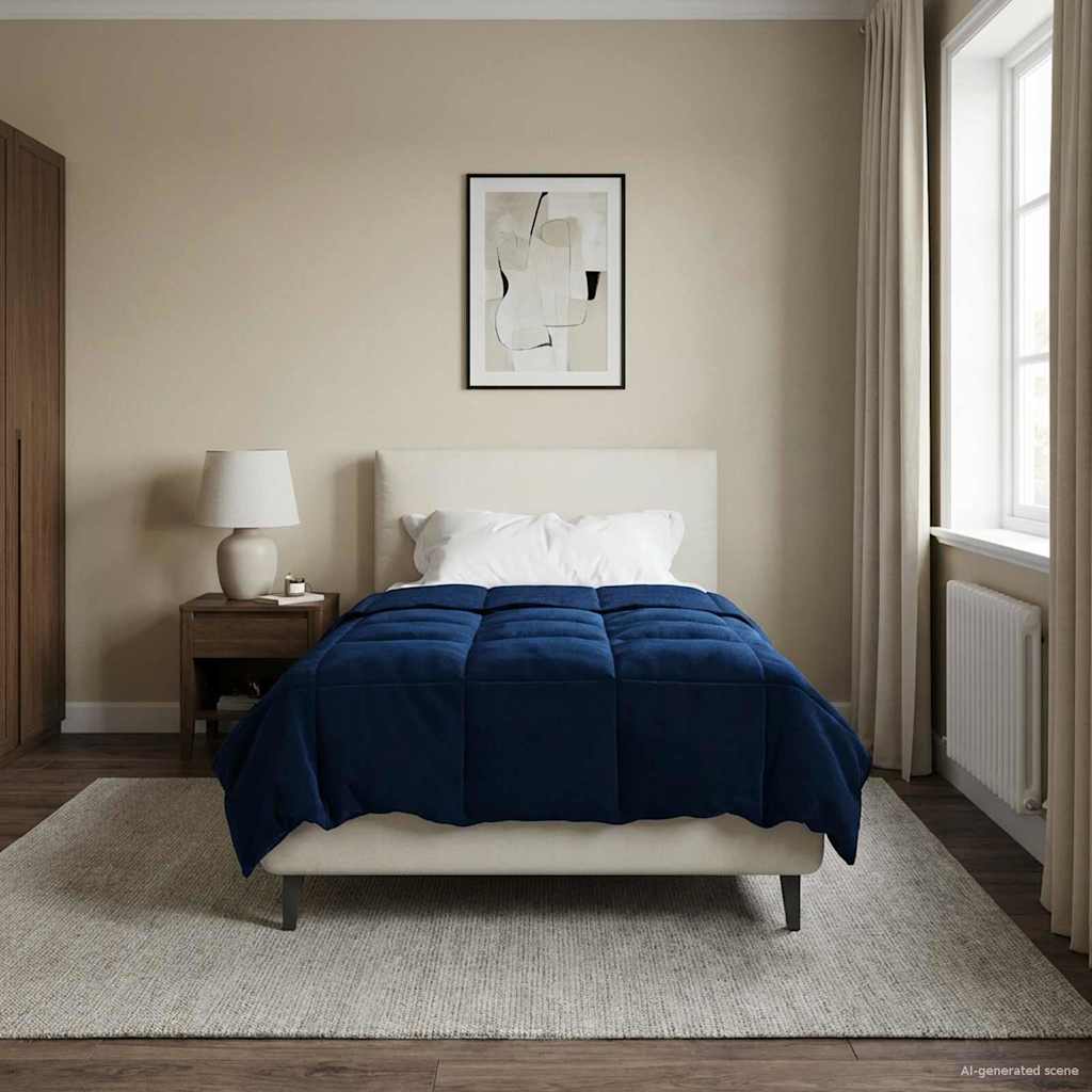 Duvet Estivo Trapuntato Blu Scuro 155 x 200 cm Microfibra | homemem39