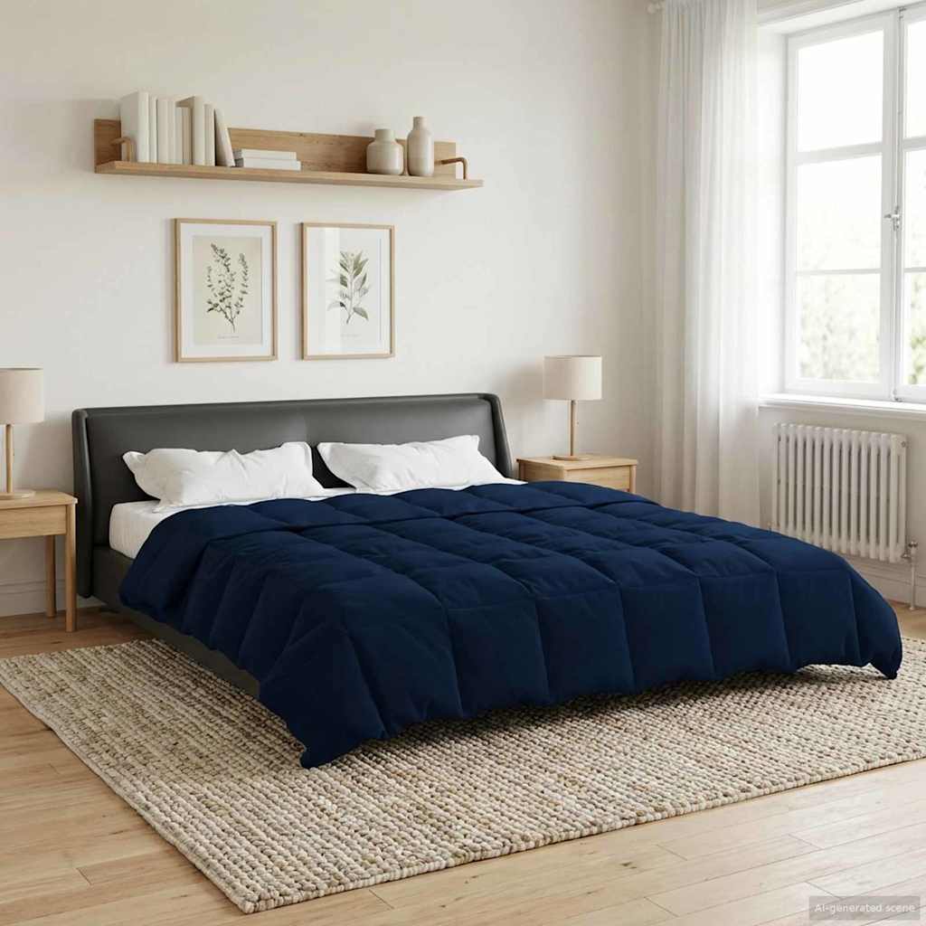 Duvet Estivo Trapuntato Blu Scuro 200 x 200 cm Microfibra | homemem39