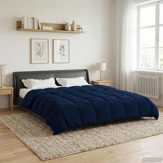 Piumino Letto Estivo 200 x 200 cm Estate Blu Scuro Traspirante - homemem39