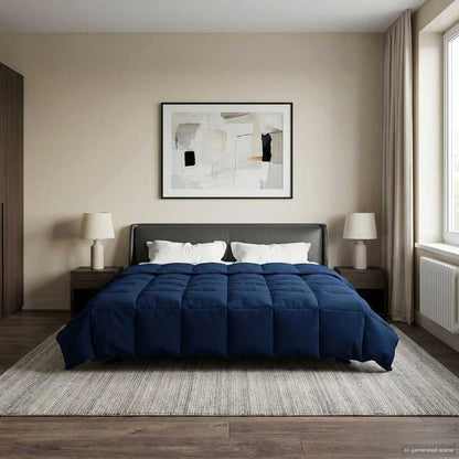 Duvet Estivo Trapuntato Blu Scuro 200 x 240 cm Microfibra | homemem39
