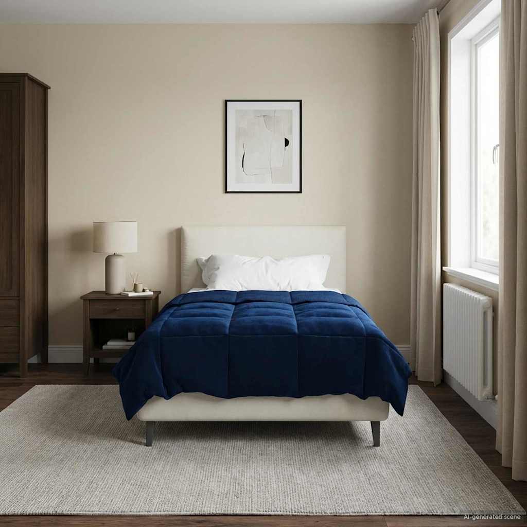 Duvet Estivo Trapuntato Blu Scuro 155 x 220 cm Microfibra | homemem39