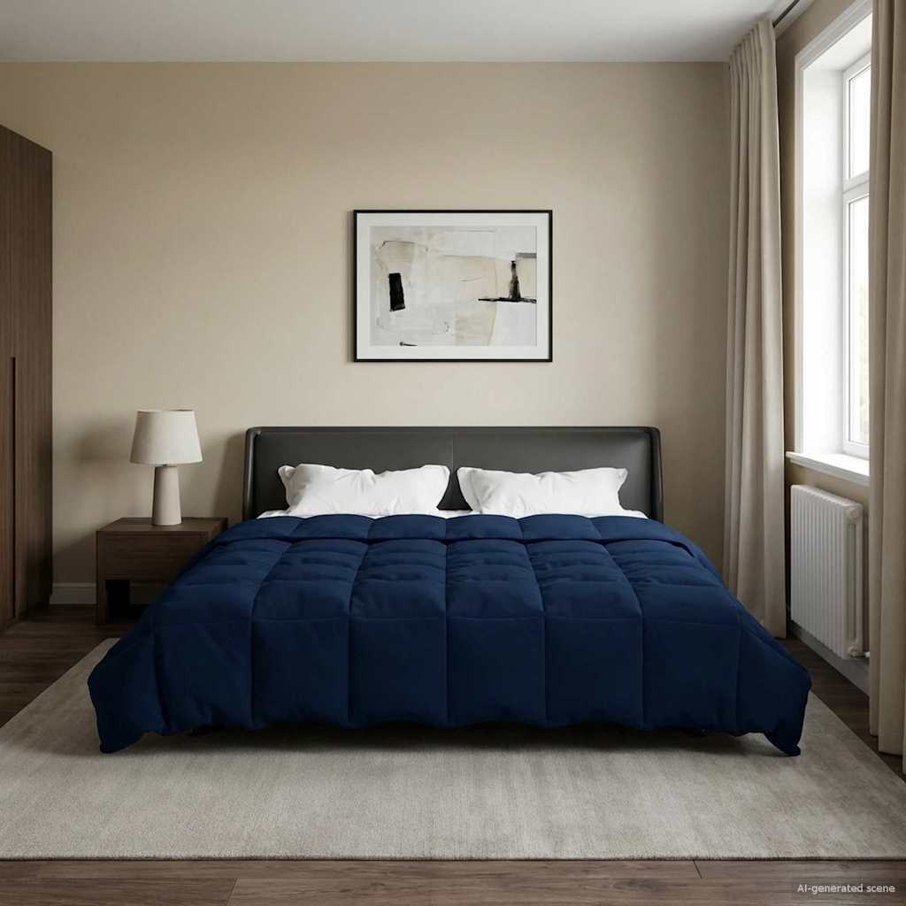Duvet Estivo Trapuntato Blu Scuro 200 x 220 cm Microfibra | homemem39