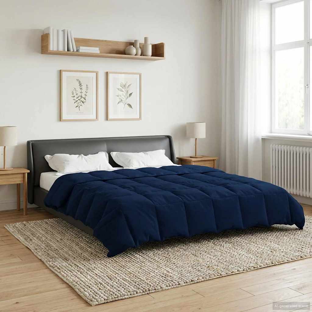 Duvet Estivo Trapuntato Blu Scuro 220 x 240 cm Microfibra | homemem39