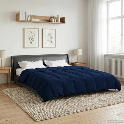 Duvet Estivo Trapuntato Blu Scuro 220 x 240 cm Microfibra | homemem39