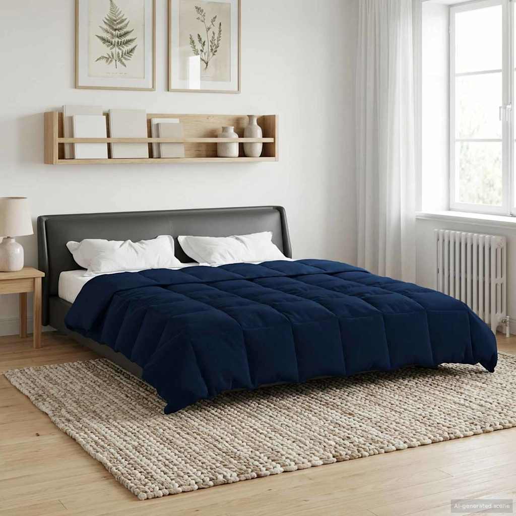 Duvet Estivo Trapuntato Blu Scuro 220 x 260 cm Microfibra | homemem39